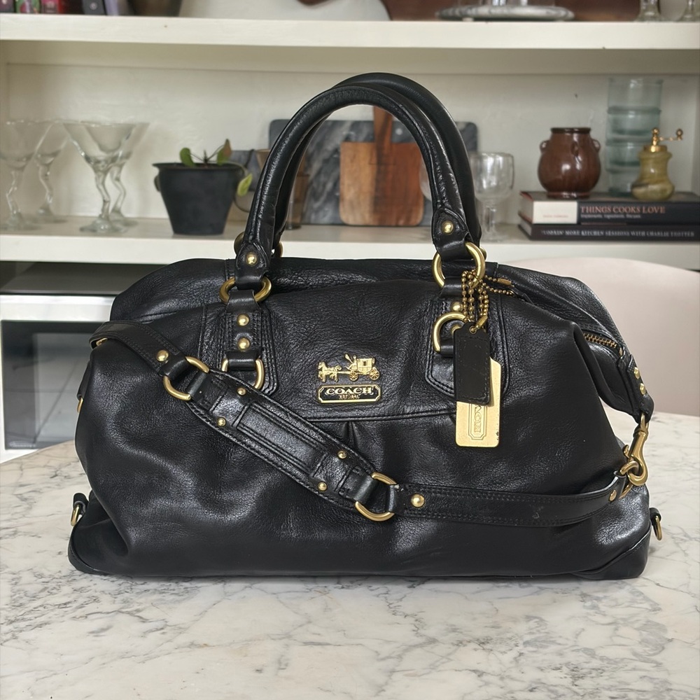 Coach Y2K Madison Sabrina Black Leather Satchel
